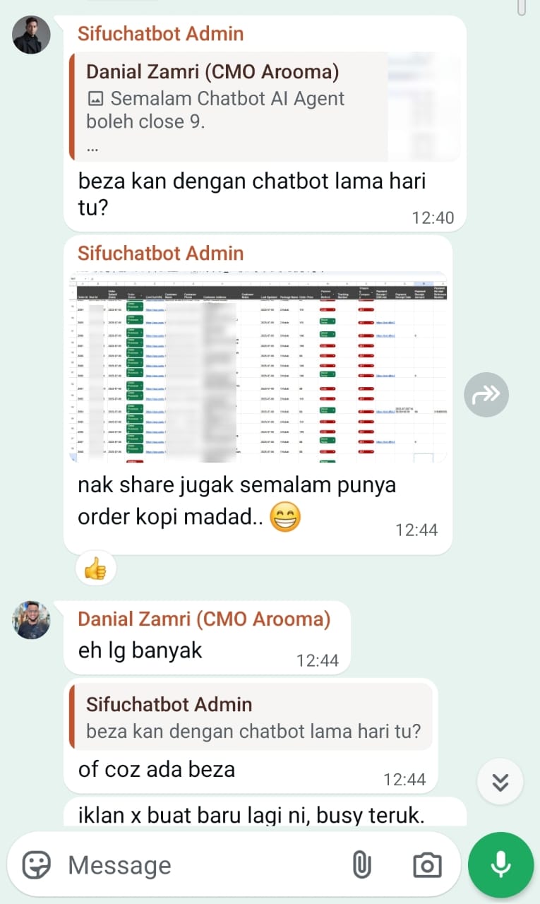 Testimoni WhatsApp AI Agent 2